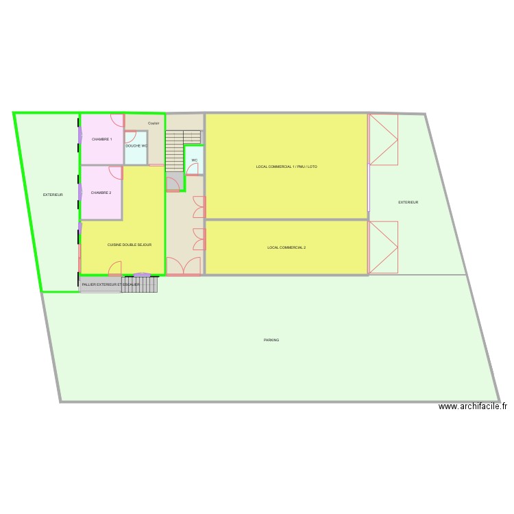 3 REZ DE CHAUSSEE LOCAUX ET LOGEMENTS TYPE F3 BELLE ETOILE SCI CGC . Plan de 0 pièce et 0 m2