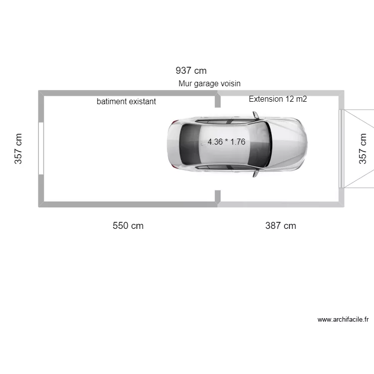 EXTENSION GARAGE. Plan de EXTENSION GARAGE. Plan de