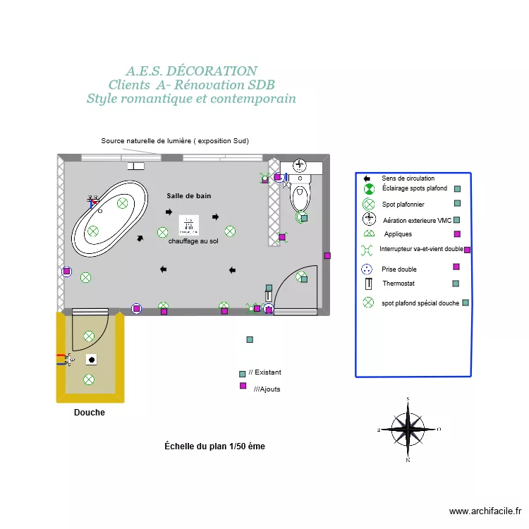 &eacute;clairage. Plan de 