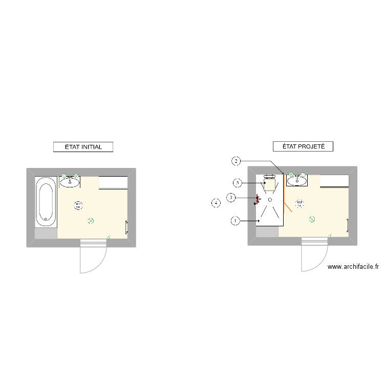 PLOMION. Plan de 2 pièces et 12 m2