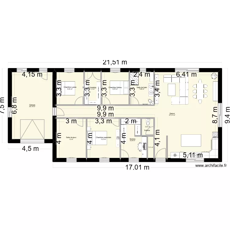 maison jason23. Plan de 11 pièces et 165 m²