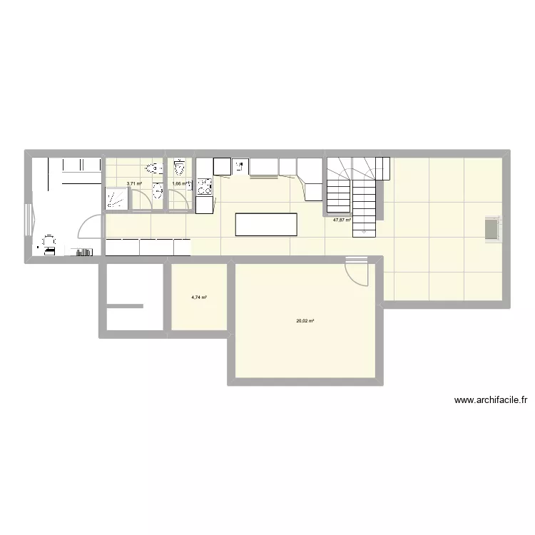 Dubarde. Plan de 5  et 78 m²