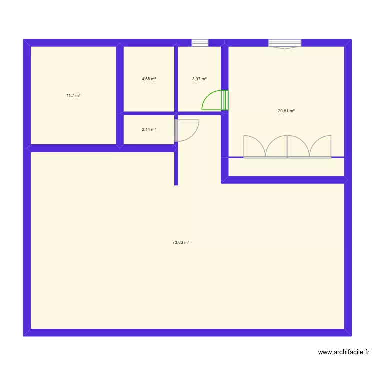 MAISON DES KOUADIO ET ENFANTS. Plan de 6 pièces et 117 m²