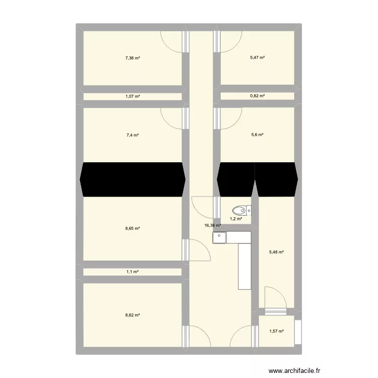 CAVES FB DU TEMPLE. Plan de 