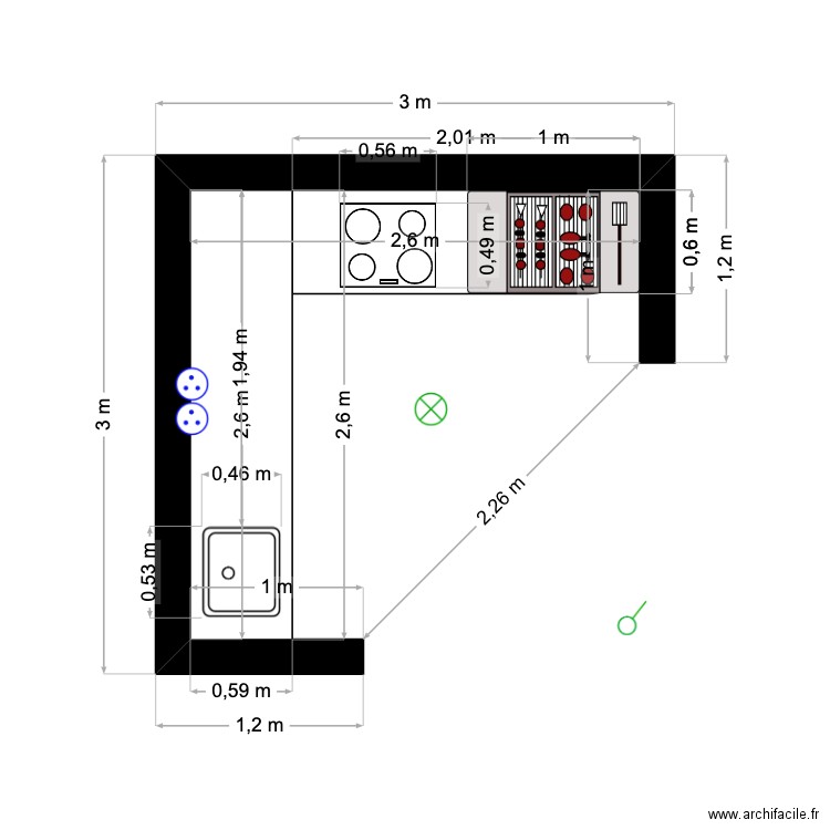 Cuisine d'été. Plan de 0 pièce et 0 m2