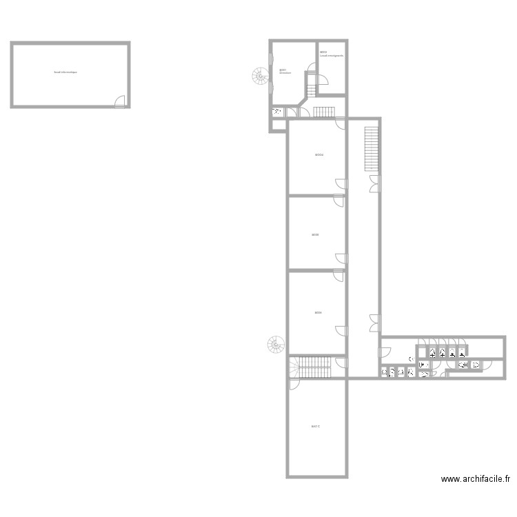 NDAT bat A et B niv0 . Plan de 16 pièces et 249 m2