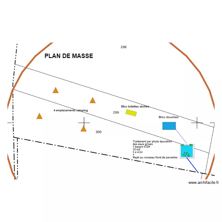 Laffont Clarous camaping. Plan de Laffont Clarous camaping. Plan de