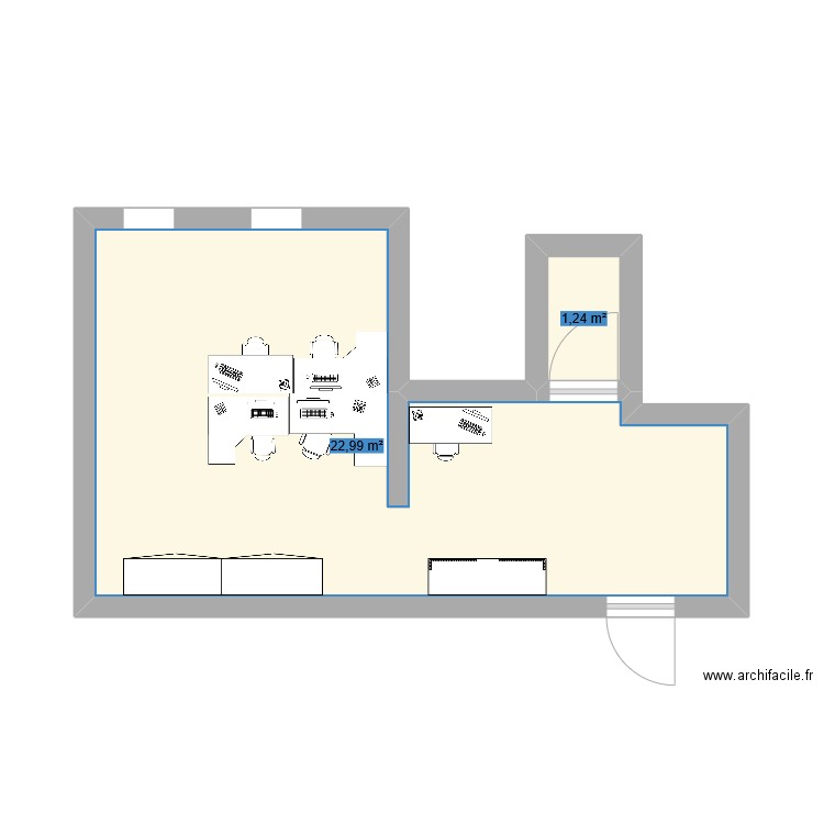 eac rapport stage. Plan de 2 pièces et 24 m2