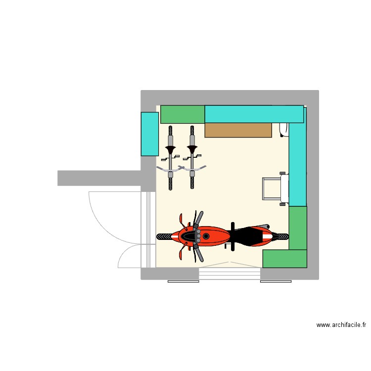 Garage 2 nord. Plan de 1 pièce et 7 m2