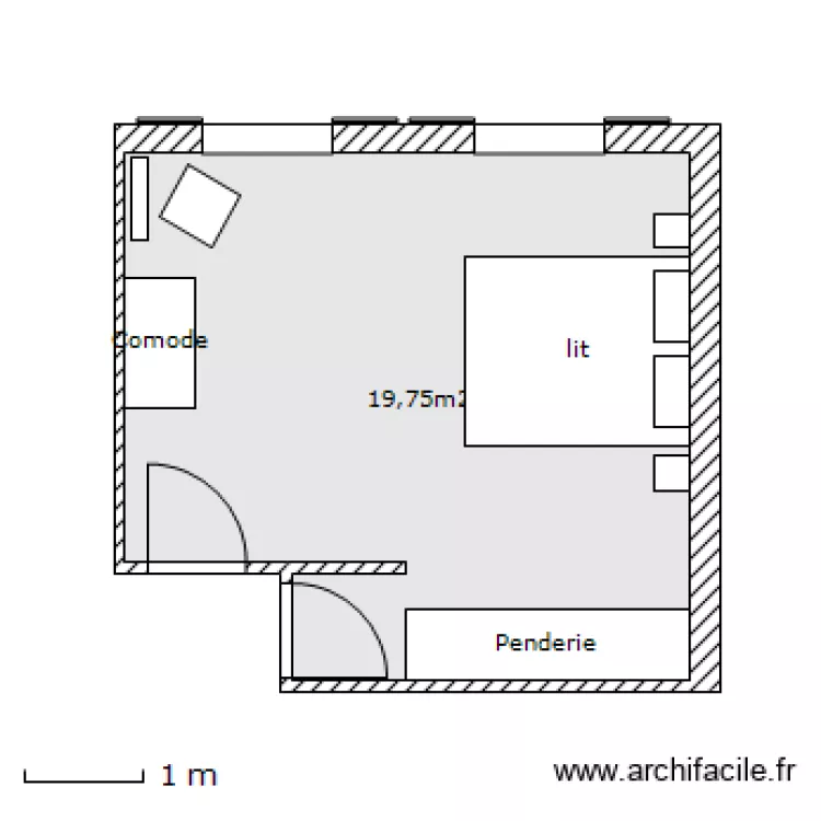 Chambre RDC. Plan de 