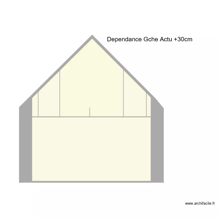 Pignon dependance Gche rehausse 30cm. Plan de 