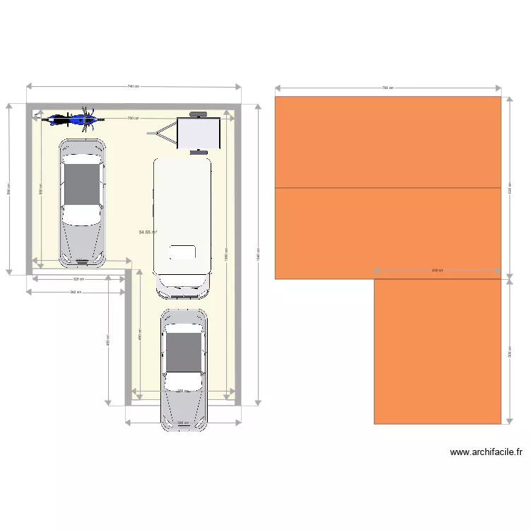 garage maison. Plan de 