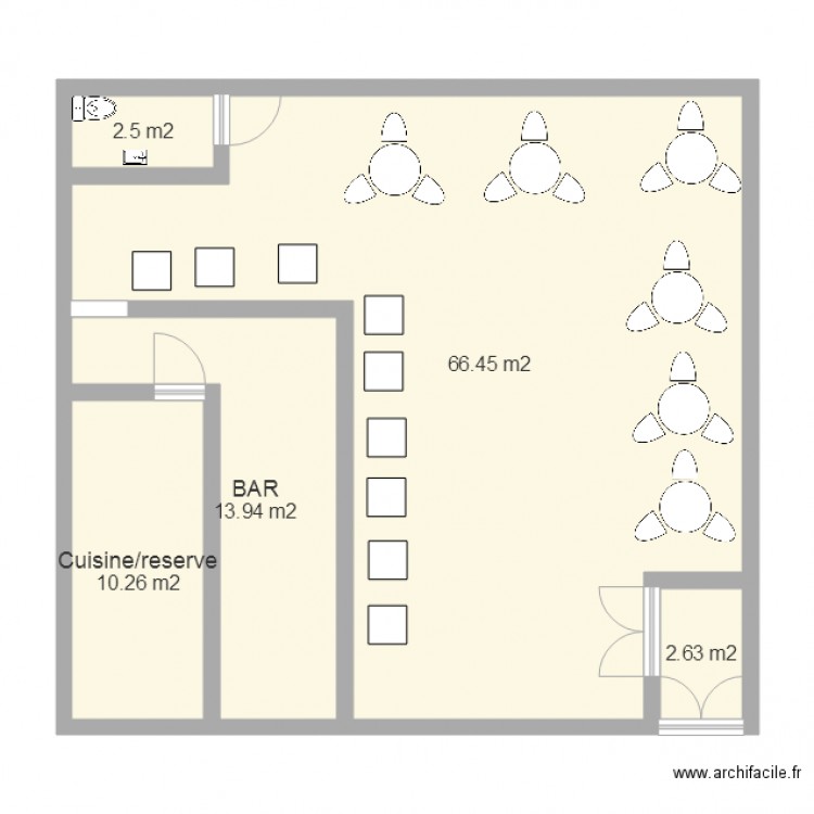 bar 100m2. Plan de 0 pièce et 0 m2