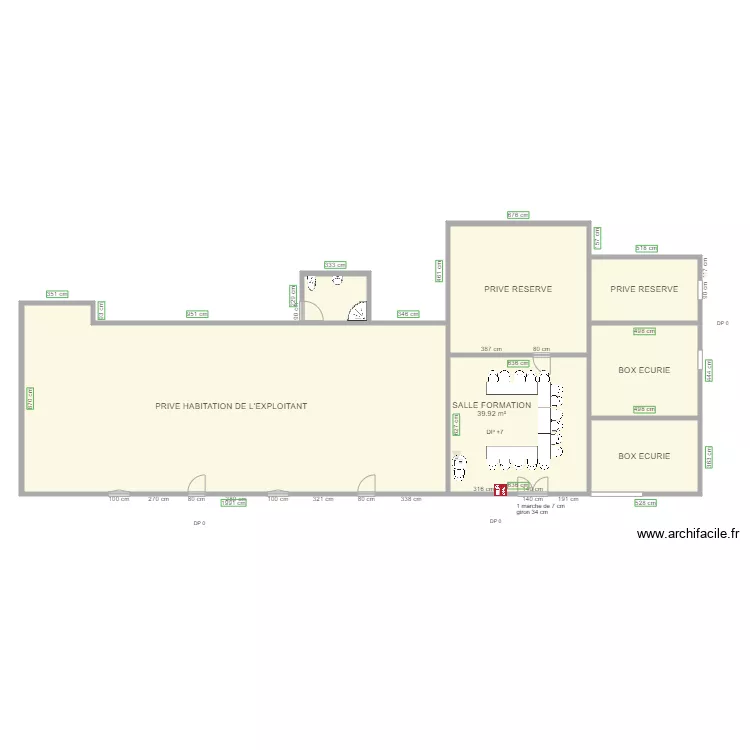 SALLE FORMATION AVANT TRAVAUX. Plan de SALLE FORMATION AVANT TRAVAUX. Plan de