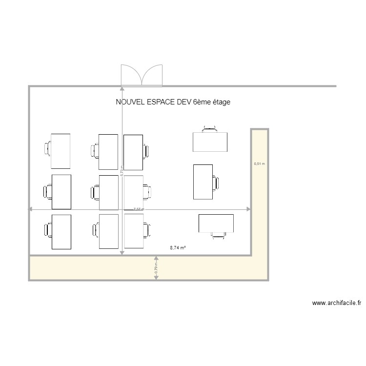 ESPACE DEV  6ème. Plan de 1 pièce et 9 m2