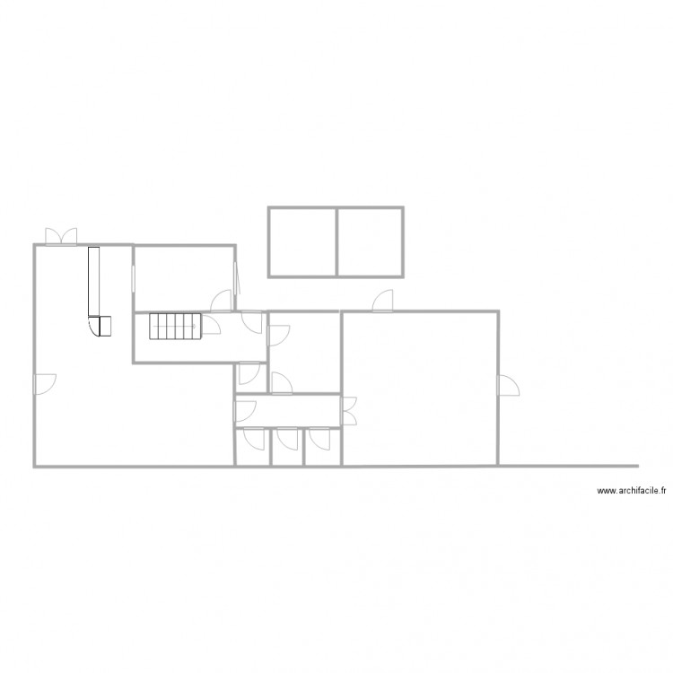 CAFE des SPORTS. Plan de 6 pièces et 34 m2