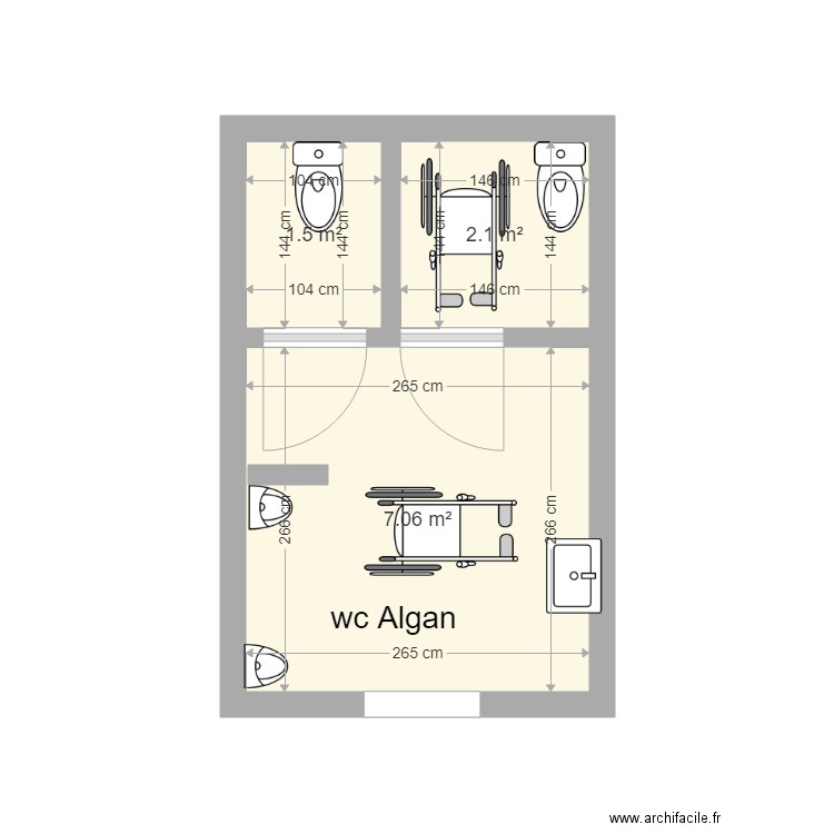 WC Algan . Plan de 0 pièce et 0 m2
