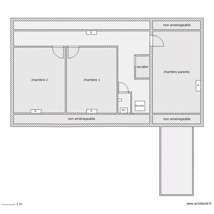 fermette &eacute;tage indust. Plan de 