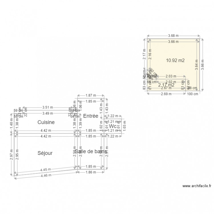 merimee. Plan de 8 pièces et 43 m2