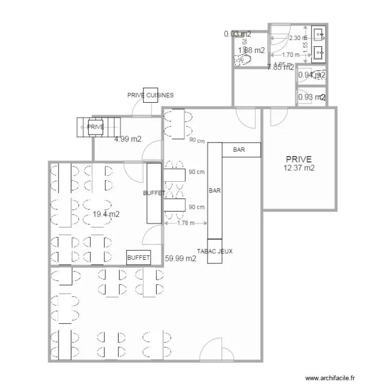 LE BEAU MANOIR FONDETTES. Plan de 