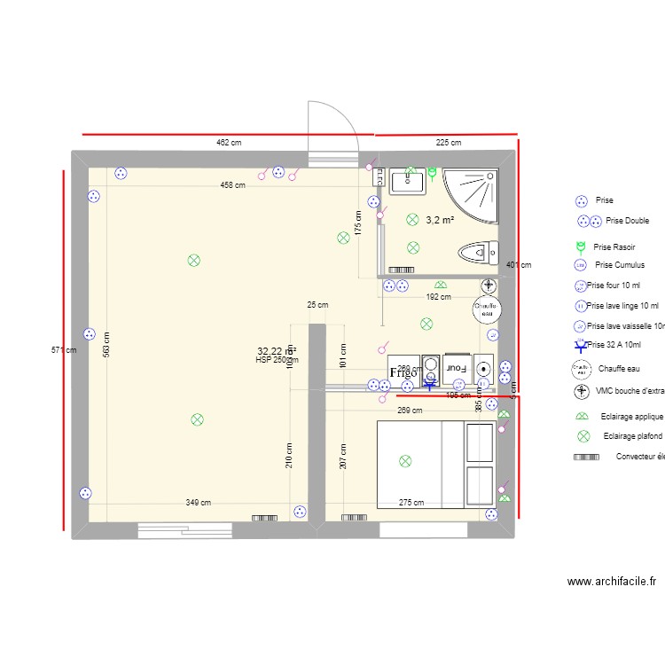 T1 Le Balp. Plan de 2 pièces et 35 m2