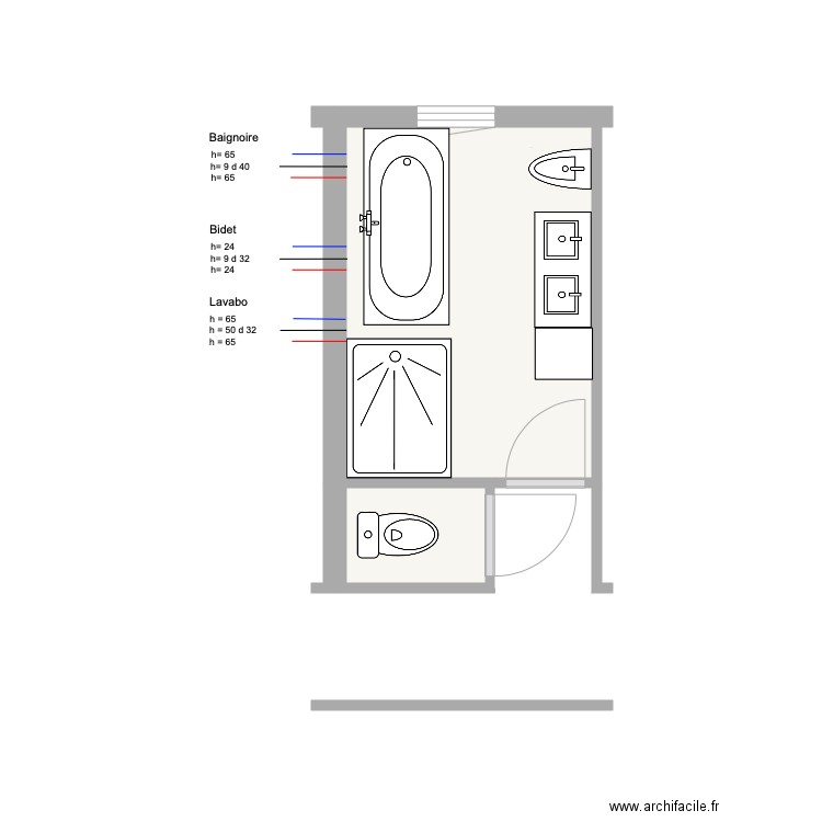 Salle de Bains Projet C. Plan de 0 pièce et 0 m2