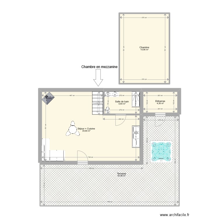 Chalet Tilman . Plan de 5 pièces et 107 m2