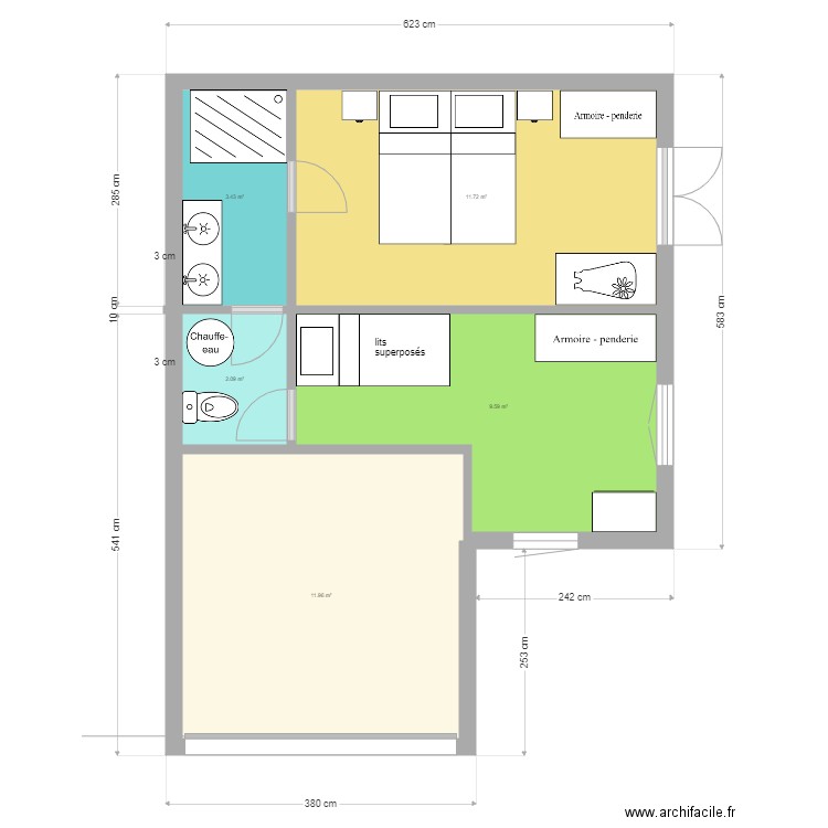 extension garage sans étage. Plan de 0 pièce et 0 m2