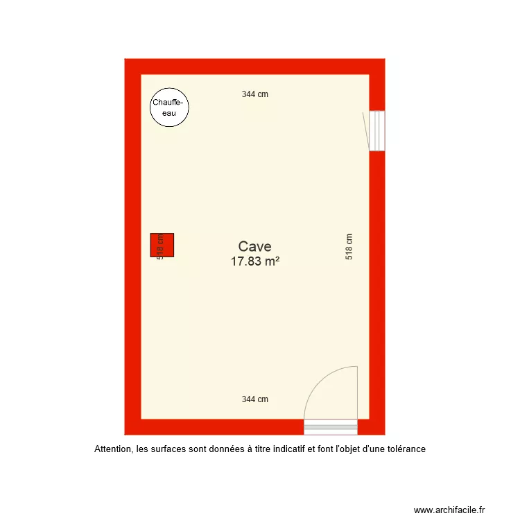 BI 5463 annexe cave c&ocirc;t&eacute;e. Plan de 