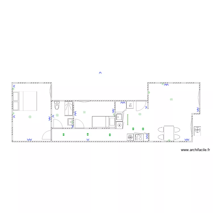 fuente gniazdka. Plan de 