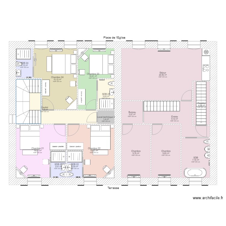 Etage 2 modif. Plan de 0 pièce et 0 m2