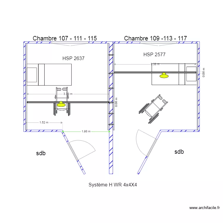 Fondation PLOUESCAT CH 107 109  111  113  115  117. Plan de 