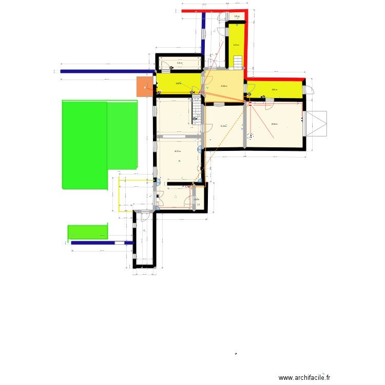 Plan 01. Plan de 10 pièces et 125 m2