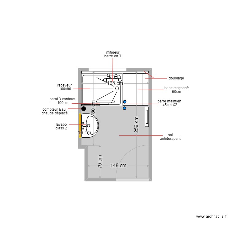 75016. Plan de 1 pièce et 4 m2