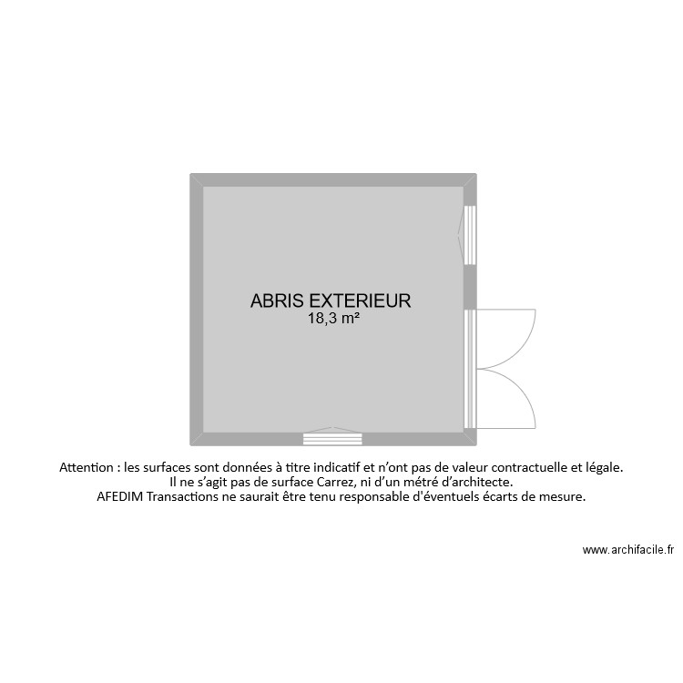 BI9087 ABRIS. Plan de 1 pièce et 18 m2