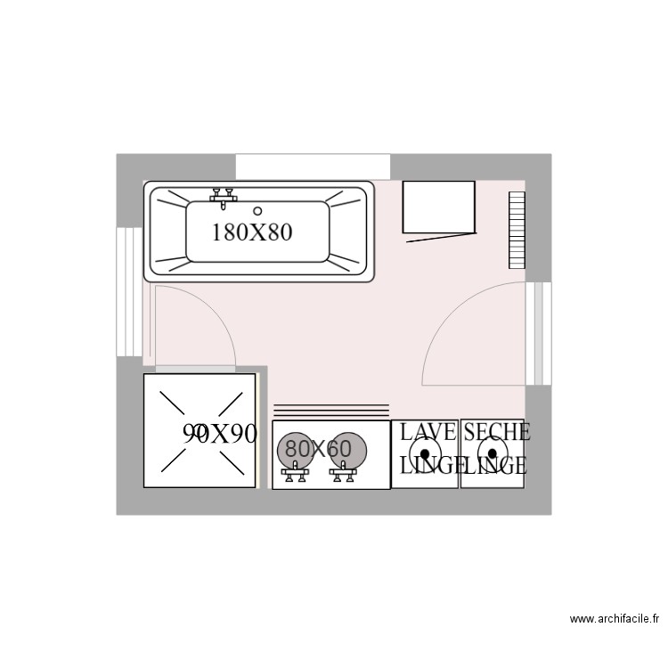 SALLE DE BAIN 1. Plan de 0 pièce et 0 m2