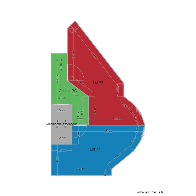 1 ST JAMES. Plan de 4 pièces et 23 m2