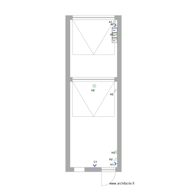 Hennuyeres 90 garage. Plan de 0 pièce et 0 m2