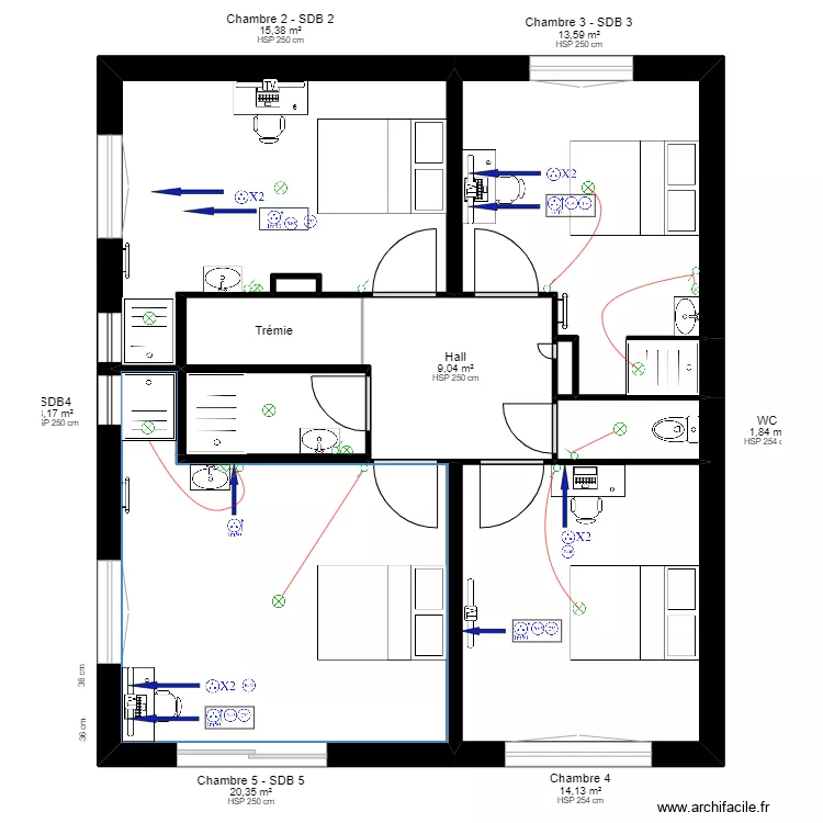 PALN LAMY RENOVATION V2 Electricien. Plan de PALN LAMY RENOVATION V2 Electricien. Plan de