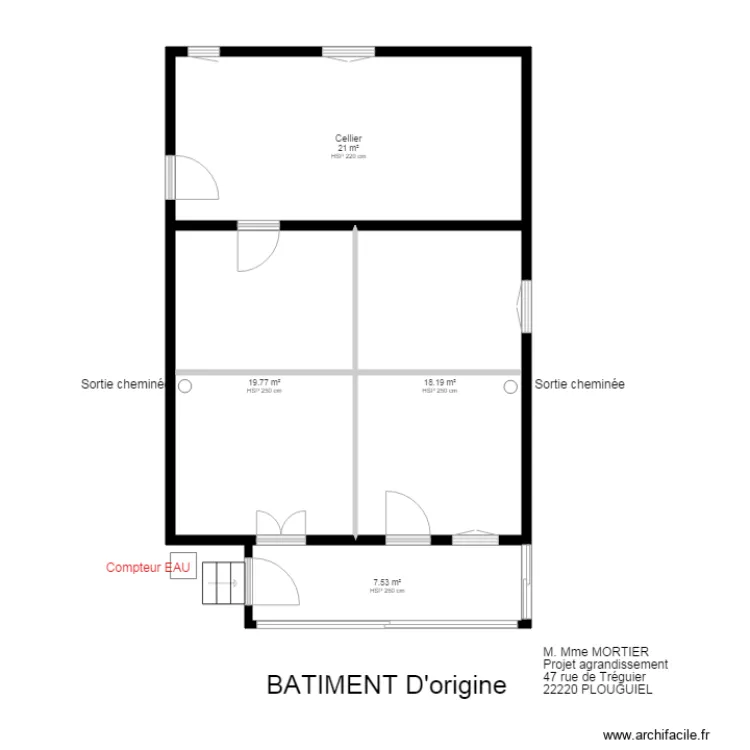 PLOUGUIEL  origine. Plan de 