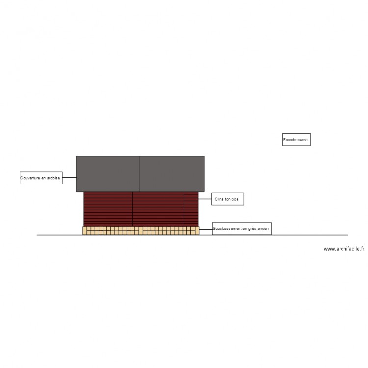 agrandissement gite n1 facade ouest. Plan de 0 pièce et 0 m2