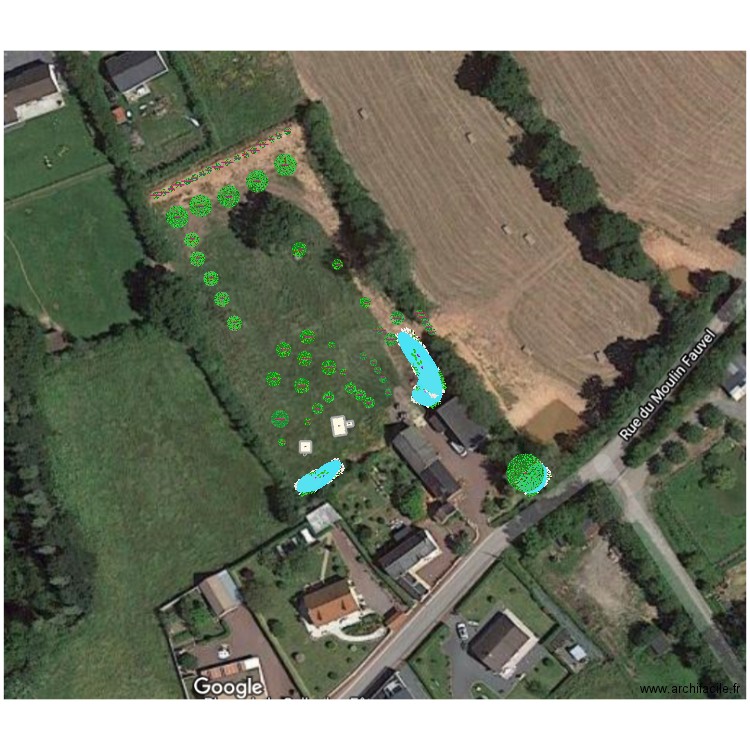 forêt. Plan de 3 pièces et 29 m2