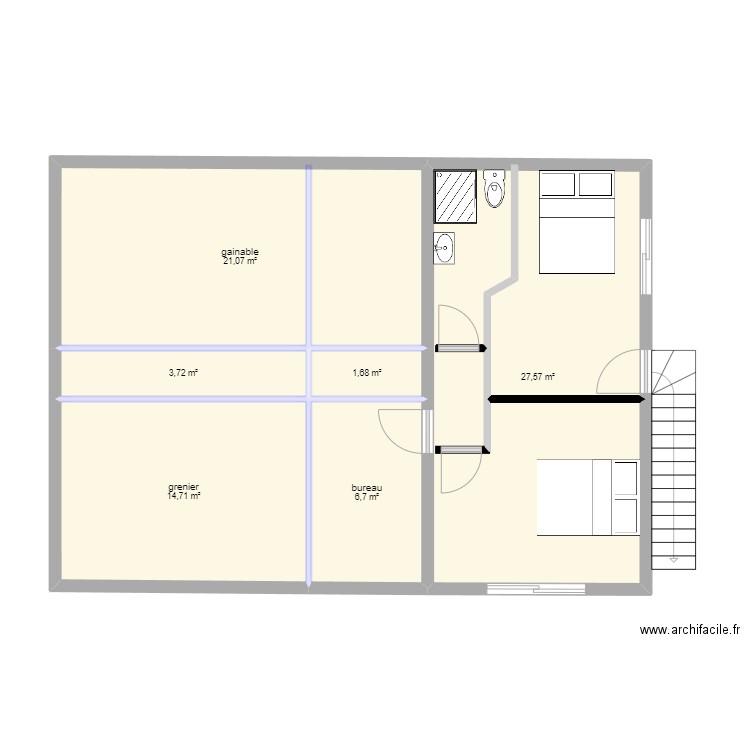 maison jacques 2. Plan de 6 pièces et 75 m2