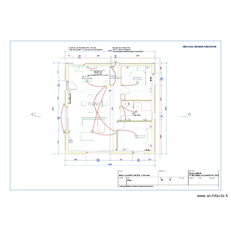 Maison type 68m² ARBOR . Plan de 0 pièce et 0 m2