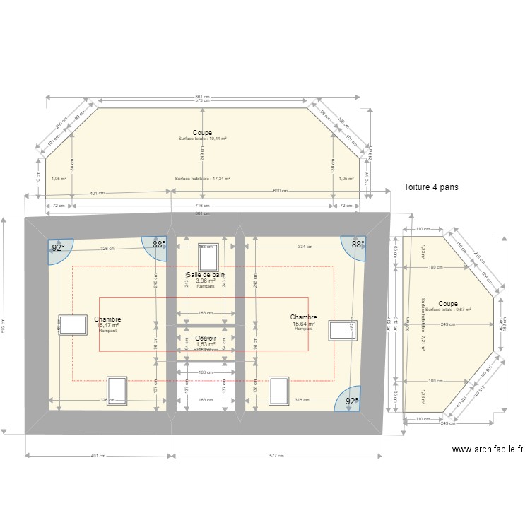 ML23020315. Plan de 18 pièces et 159 m2