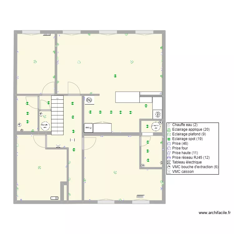 Borghese 1-electricit&eacute;. Plan de 