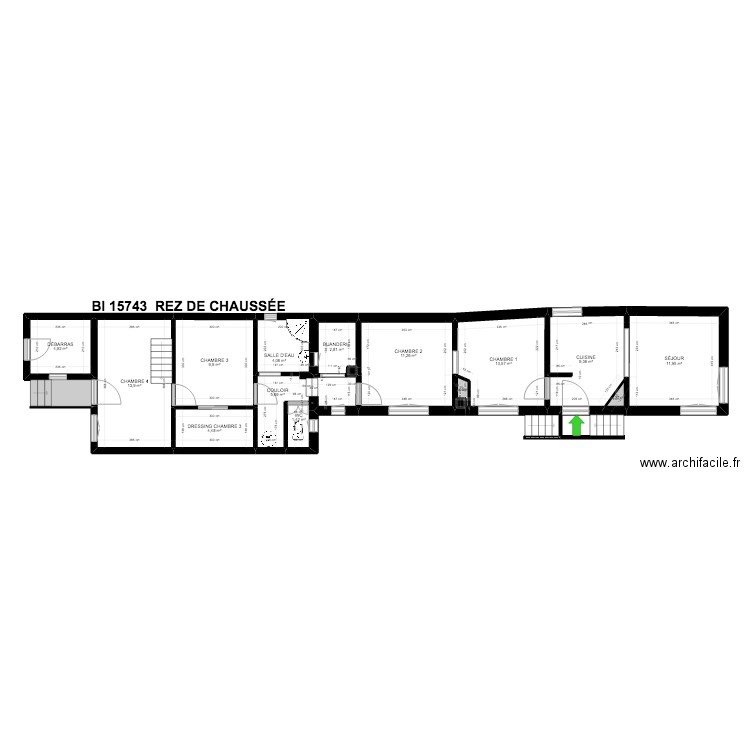 BI 15743. Plan de 22 pièces et 153 m2