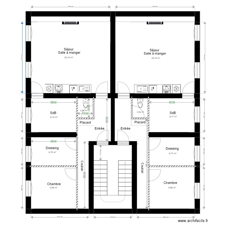 PLAN 1ERE ETAGE 3EME . Plan de 0 pièce et 0 m2