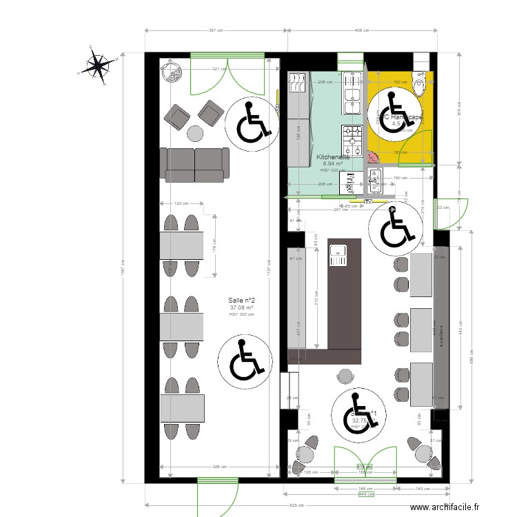 ATELIER ERP handicapé. Plan de 0 pièce et 0 m2