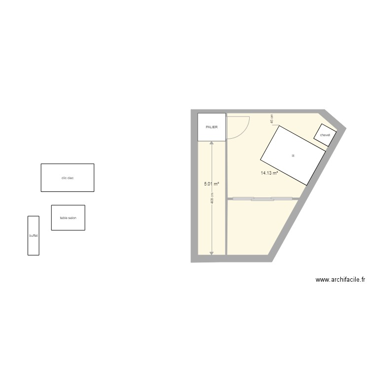 lacanau agrandi etage seul 07 2018. Plan de 0 pièce et 0 m2